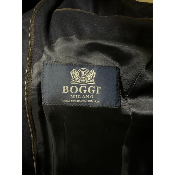 Bottoli Navy Wool Blazer Jacket With Detachable Brown Bib size 36 R - Picture 11 of 11